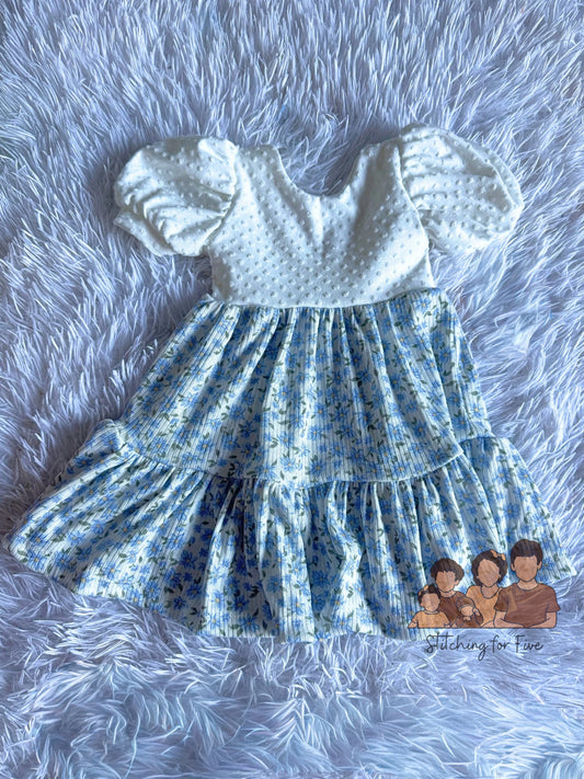 12m tiered dress w puff sleeve
