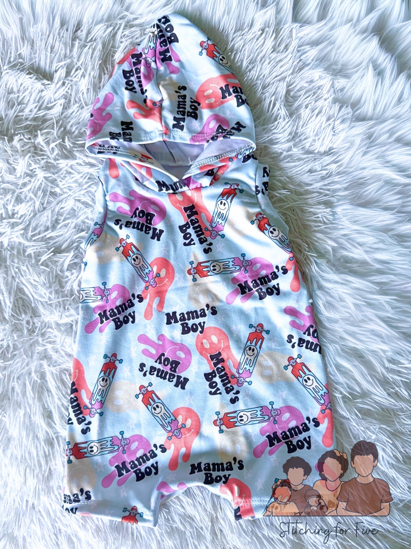 24m Willie romper w hood/snaps