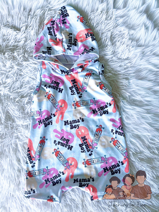 24m Willie romper w hood/snaps